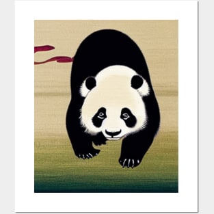 vintage ukiyo-e panda paintings Posters and Art